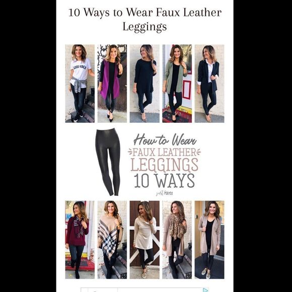 Maroon Vegan Leather Look Leggings - Picture 3 of 3